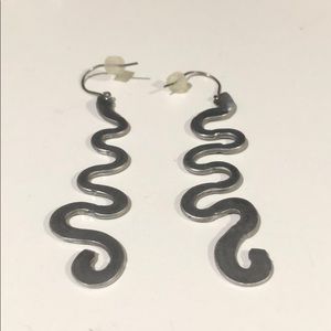 Squiggly aluminum handmade earrings